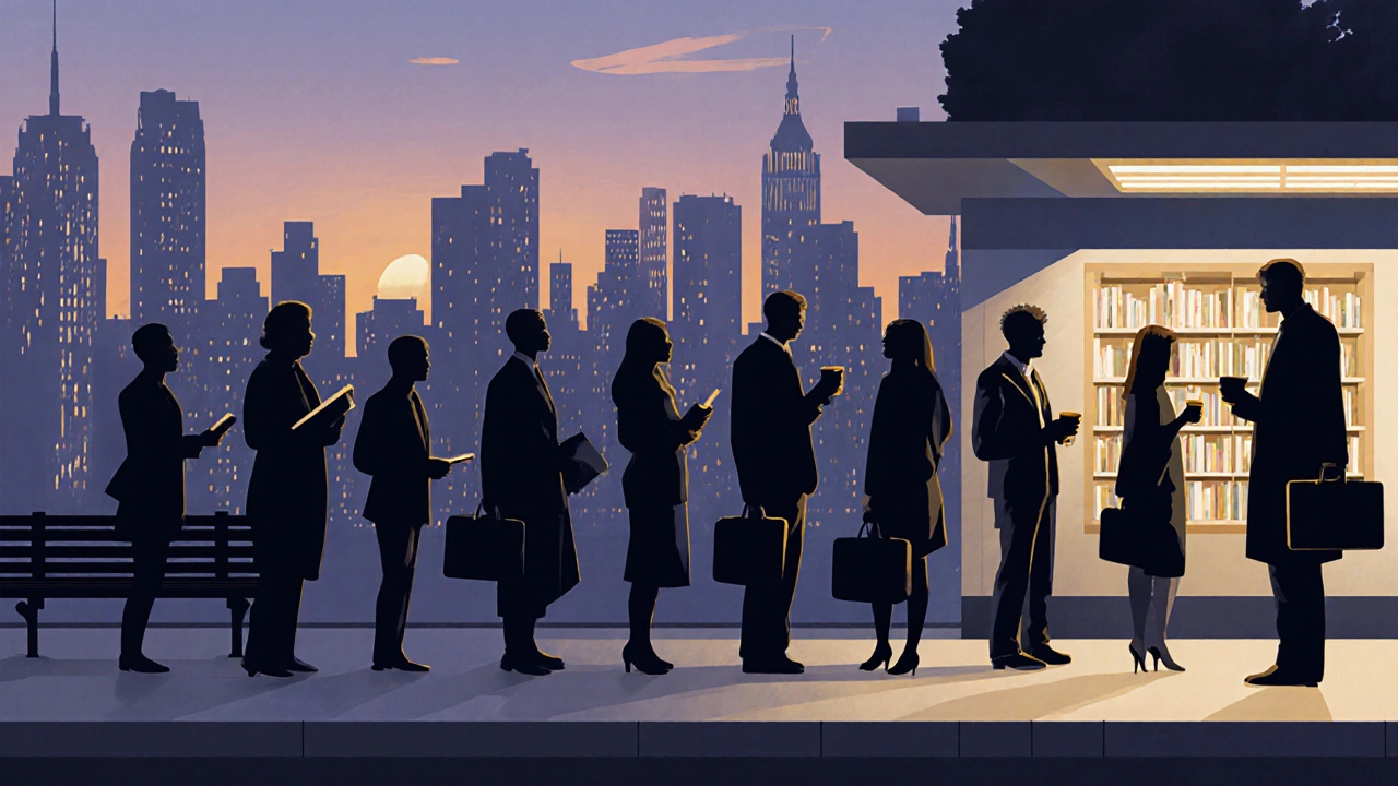 Silhouettes of diverse individuals in urban UK settings, hinting at hidden lives as independent companions.